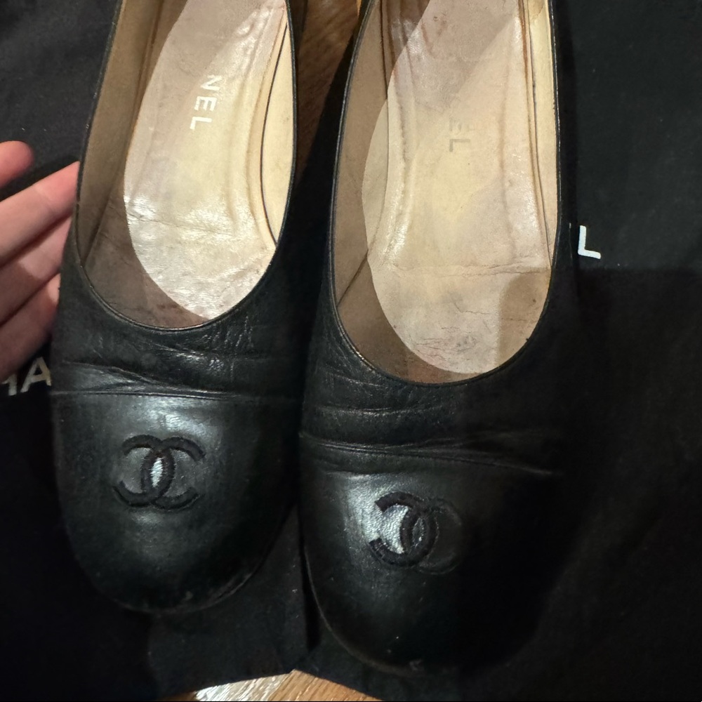 Chanel classic ballet flats platform vintage rare